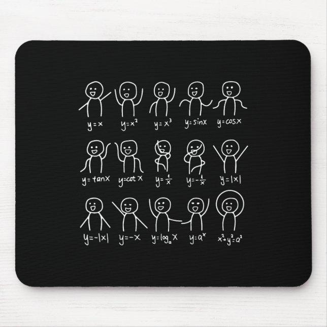 Tapis De Souris Funny Math Danses Happy Face Sketch Algebra Humour (Devant)
