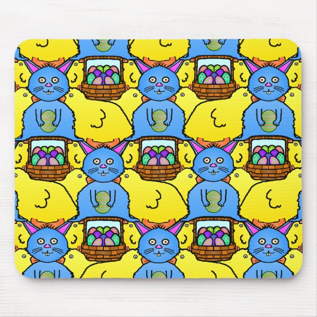 Tapis De Souris Funny MC Easter Bunny Chicks Tessellation Motif (Devant)