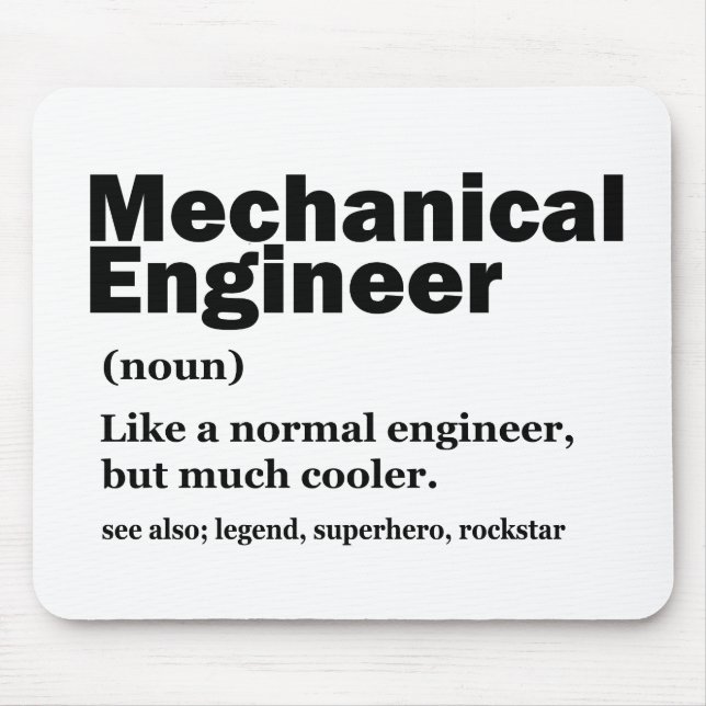 Tapis De Souris Funny Mechanical Engineer Definition Engineering (Devant)