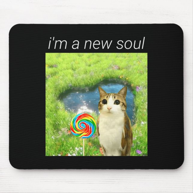 Tapis De Souris Funny Meowl Meme, Cat Owl Meme Brainrot Gen Alpha  (Devant)