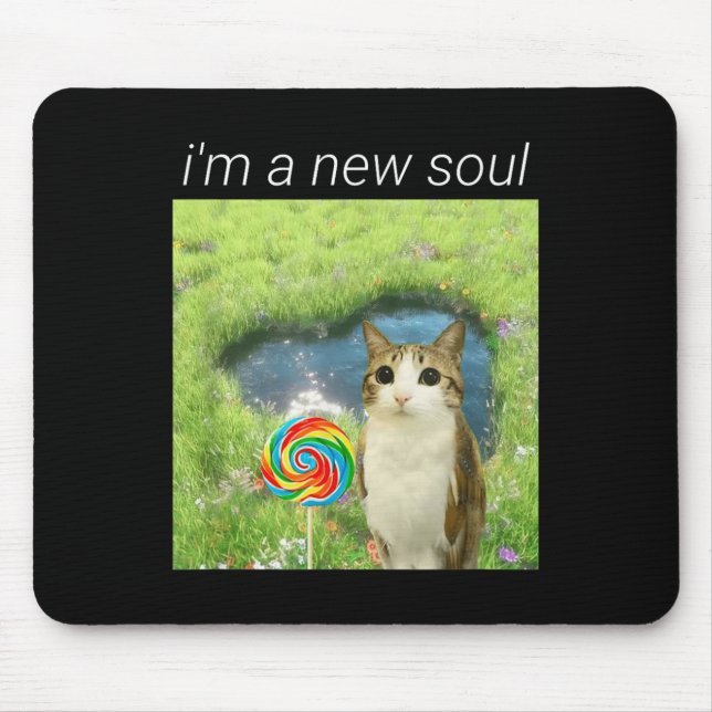 Tapis De Souris Funny Meowl Meme, Cat Owl Meme Brainrot Gen Alpha  (Devant)