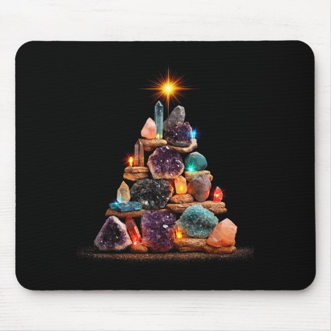 Tapis De Souris Funny Minerals Christmas Tree Graphic Crystals  (Devant)