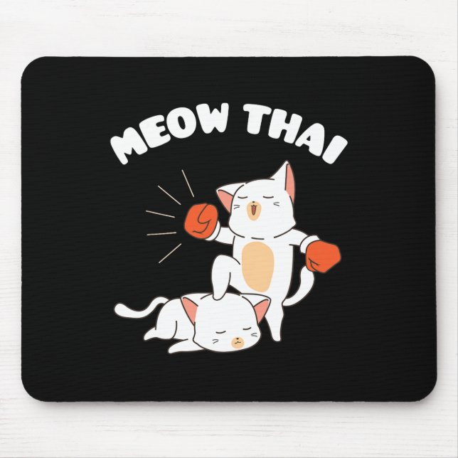 Tapis De Souris Funny Muay Thai Cats Thai Boxe Thai Fighter Cadeau (Devant)