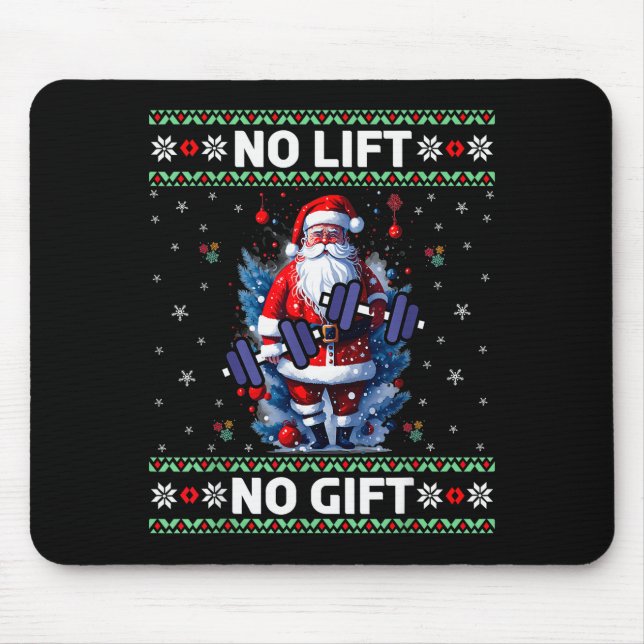 Tapis De Souris Funny Muscle Santa Lifting Ugly Christmas Sweater  (Devant)