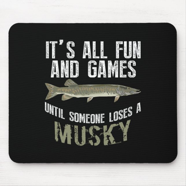 Tapis De Souris Funny Musky Fishing Muskellunge Poisson D'Eau Douc (Devant)