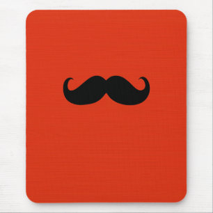 Tapis De Souris Funny Mustache noire sur Arrière - plan rouge oran