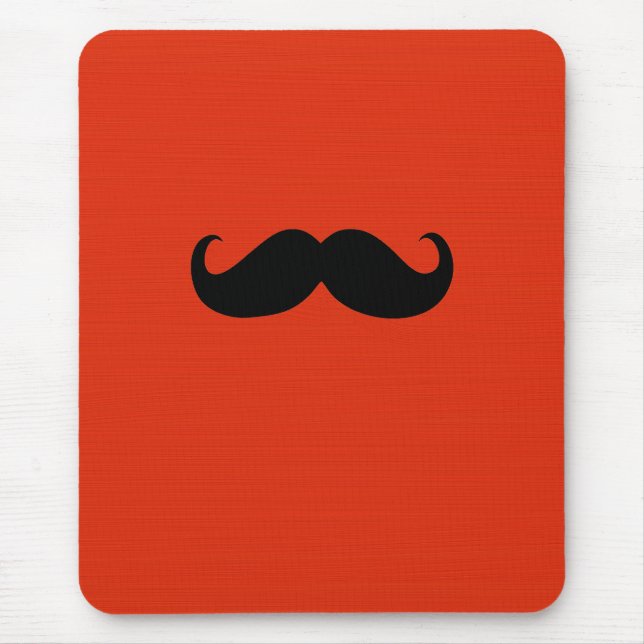 Tapis De Souris Funny Mustache noire sur Arrière - plan rouge oran (Devant)