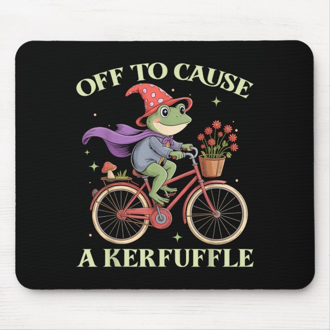 Tapis De Souris Funny Off To Cause A Kerfuffle Whimsical Wizard Fr (Devant)