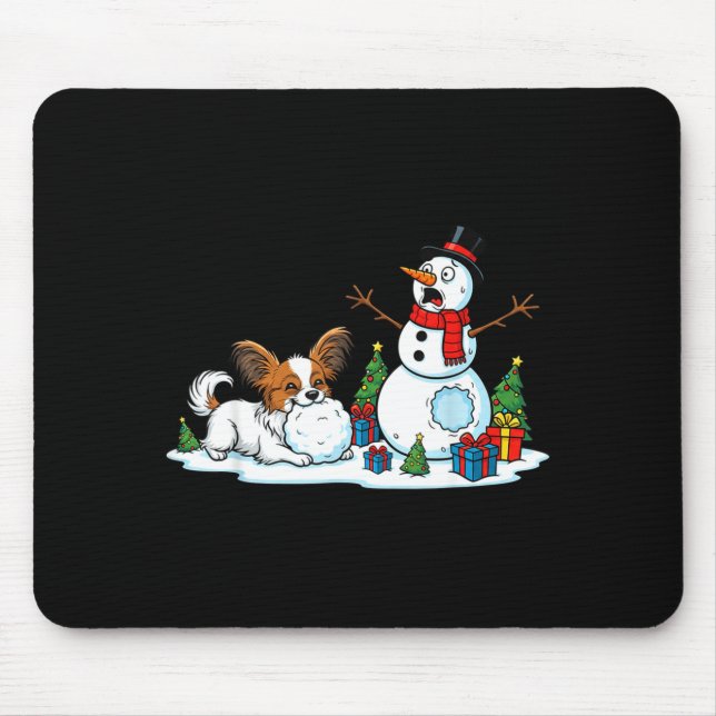 Tapis De Souris Funny Pallon Snowman Christmas Tree Xmas Womens Me (Devant)