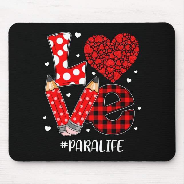 Tapis De Souris Funny Plaid Heart Love Para Life Valentine Day Chr (Devant)