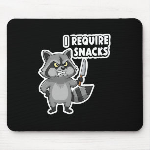 Tapis De Souris Funny Raccoon J'Ai Besoin De Snacks Halloween voit