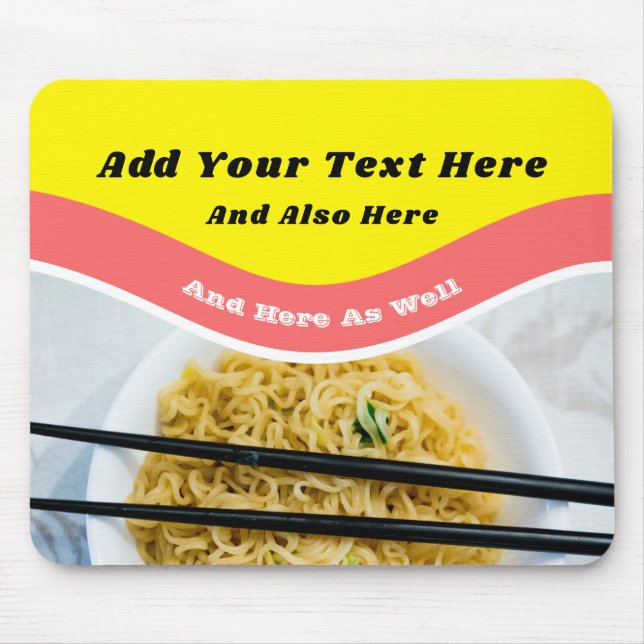 Tapis De Souris Funny Ramen Noodles paquet message personnalisé (Devant)