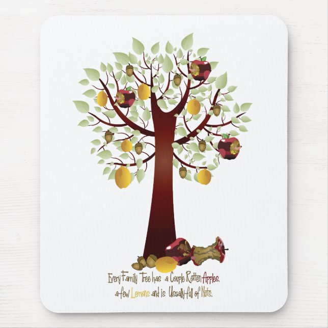 Tapis De Souris Funny Rotten Apple Family Tree (Devant)