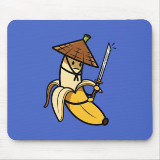 Tapis De Souris Funny Samurai Banana Ronin Cartoon Illustration