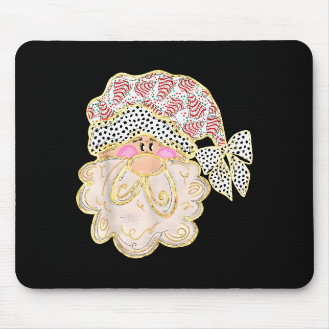 Tapis De Souris Funny Santa Claus Crochet Xmas Pajamas Holiday Chr (Devant)