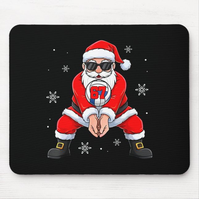 Tapis De Souris Funny Santa Claus Playing Volleyball Six Seven Chr (Devant)