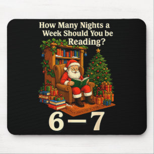 Tapis De Souris Funny Santa lisant 67 Meme Tee Noël Enseignant 