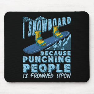Tapis De Souris Funny Snowboard Snowboard Snowboard Cadeau