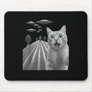 Tapis De Souris Funny Surpris Selfie Chat Peur Avec Le Pied De Feu