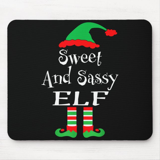 Tapis De Souris Funny Sweet And Sy Elf Shirt Xmas Family Matching  (Devant)