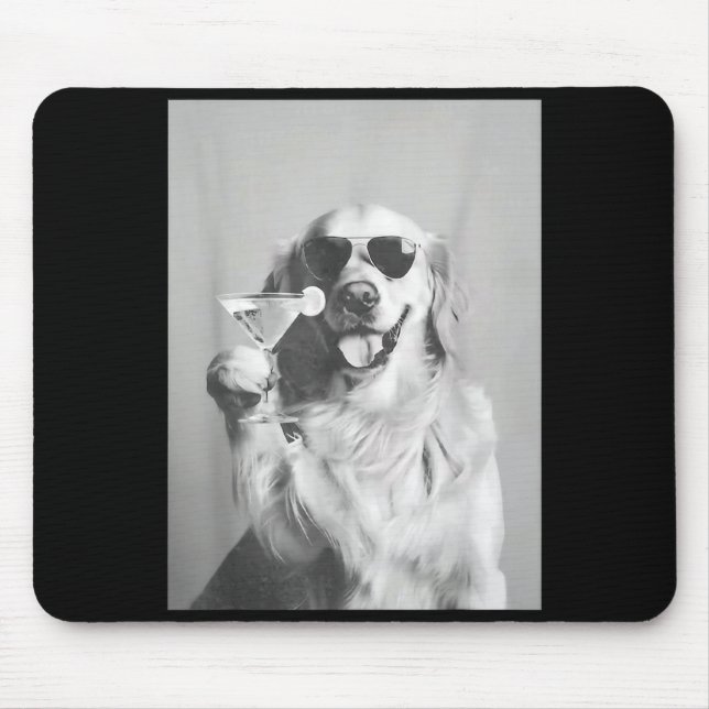 Tapis De Souris Funny Tail Dog Golden Retriever With Sungles Marti (Devant)