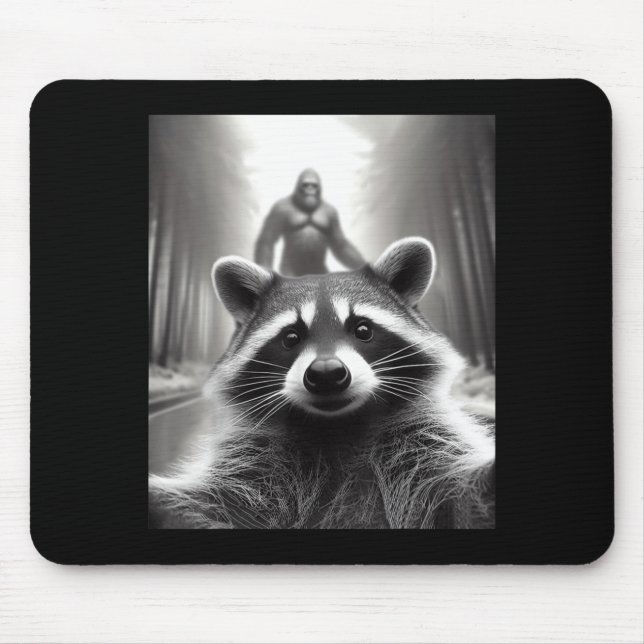 Tapis De Souris Funny Tee Ed Raccoon Selfie Bigfoot Gift Mens Wome (Devant)