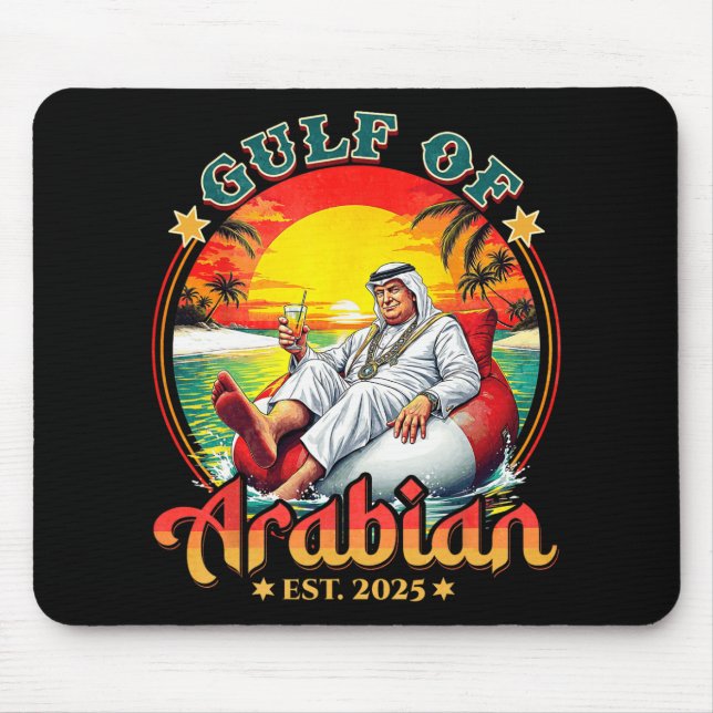 Tapis De Souris Funny Trump Chemise Golfe De L'Arabe Est 2025 Funn (Devant)