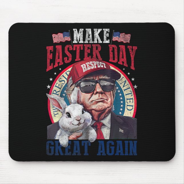 Tapis De Souris Funny Trump Make Easter Great Again Bunny Hunt Egg (Devant)