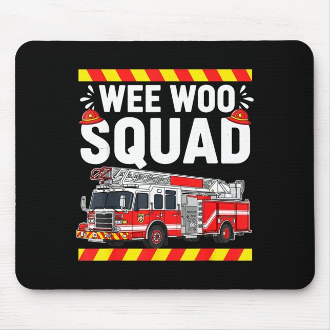 Tapis De Souris Funny Wee Woo Squad Fire Department Firefighter Fi (Devant)
