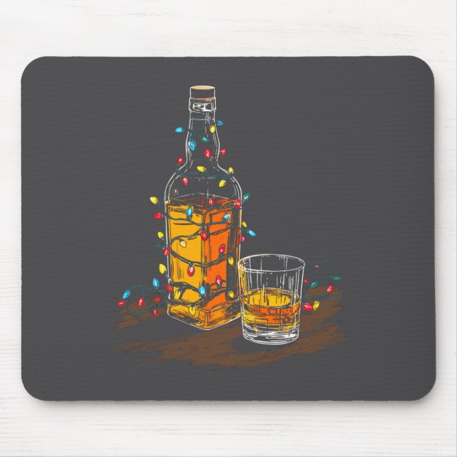 Tapis De Souris Funny Whiskey Christmas Graphics Lights Lover Long (Devant)