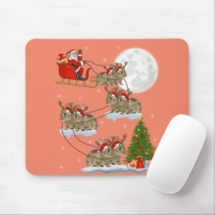 Tapis De Souris Funny Xmas Éclairage Arbre Père Noël équitation Bu