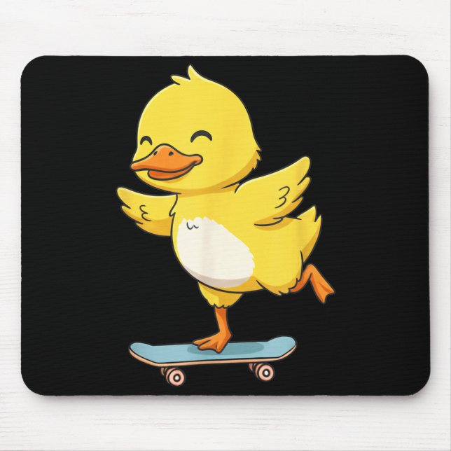 Tapis De Souris Funny Yellow Duck Skater Skateboard Ballerina Zoo  (Devant)