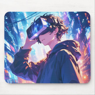 Tapis De Souris Futuristic Boy With VR - Anime Mouse Pad