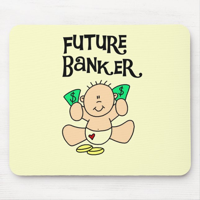 Tapis De Souris Futurs T-shirts et cadeaux de banquier de bébé (Devant)