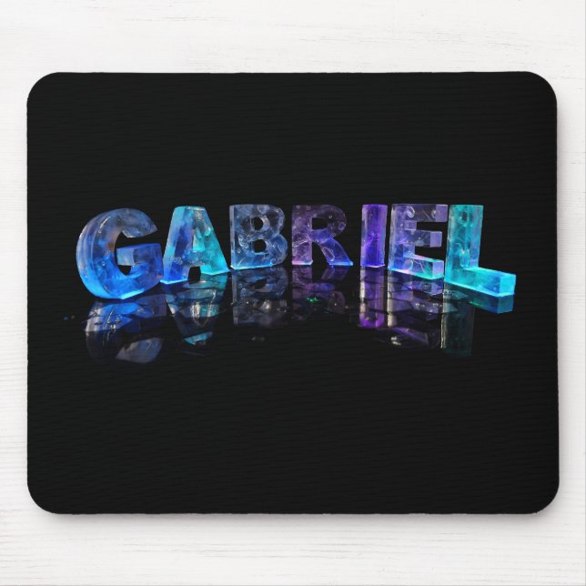 Tapis De Souris Gabriel nommé dans 3D s'allume (la photographie) (Devant)