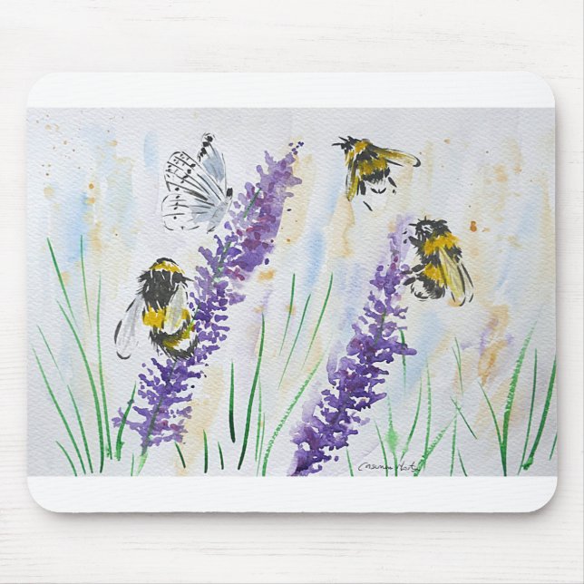 Tapis De Souris Gaffez les abeilles et la lavande (Devant)