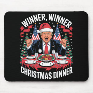 Tapis De Souris Gagnant Gagnant Dîner de Noël Reconnaissant Trump 