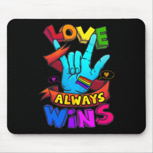 Tapis De Souris Gagnera toujours le Gay pride Sourd Sourde Sourde 