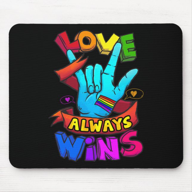 Tapis De Souris Gagnera toujours le Gay pride Sourd Sourde Sourde  (Devant)