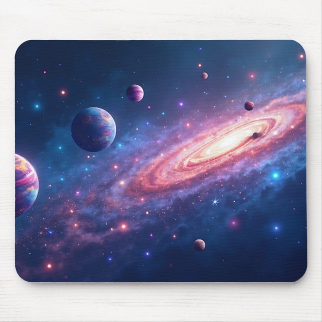 Tapis De Souris Galaxie cosmique Art spatial Mousepad (Devant)