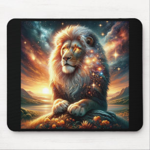 Tapis De Souris Galaxie cosmique Espace Lion Leo Force Astrologie