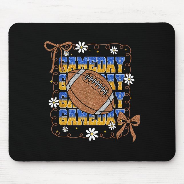 Tapis De Souris Game Day Football Season Football Mama Girl Blue G (Devant)