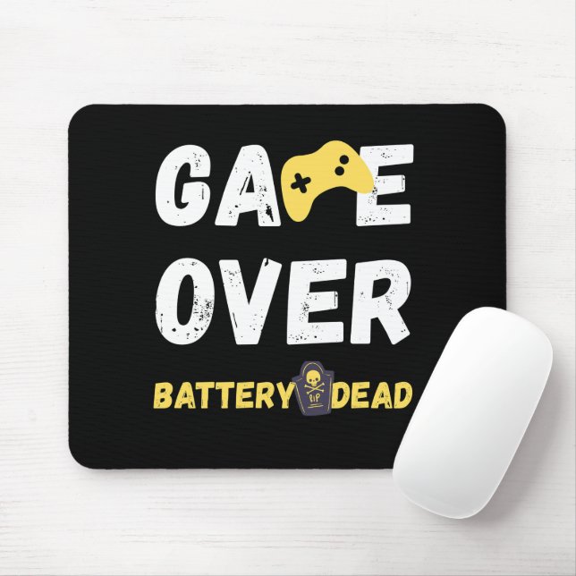 Tapis De Souris Game Over Battery Dead Funny Gamer Design (Avec souris)
