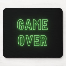 Game Over néon lumière design vert jeu vidéo