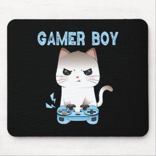 Tapis De Souris Gamer Boy Cat Jeu Drôle Vidéo Jeu Garçons Vidéo G