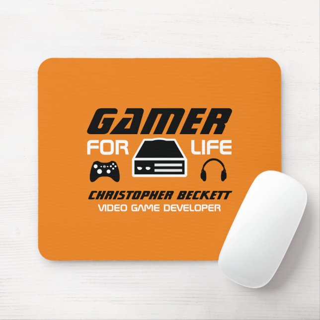 Tapis De Souris Gamer for Life, Développeur de jeux vidéo, Concept (Avec souris)