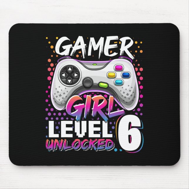 Tapis De Souris Gamer Girl Niveau 6 Déverrouillé Jeu vidéo 6e anni (Devant)