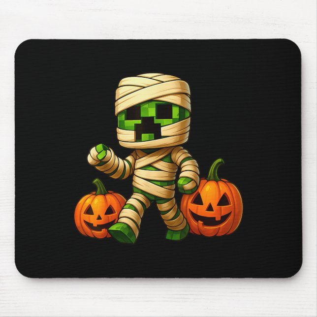 Tapis De Souris Gamer Xel Pumpkin Mummy Men Kids Boy Halloween Fun (Devant)