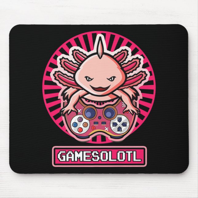 Tapis De Souris Gamesolotl Axolotl Cute Kawaii Anime Gaming Kids B (Devant)