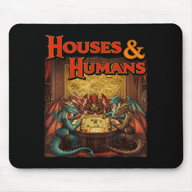 Tapis De Souris Gaming Houses Humans Funny Rpg Parody Gamer Men Bo (Devant)